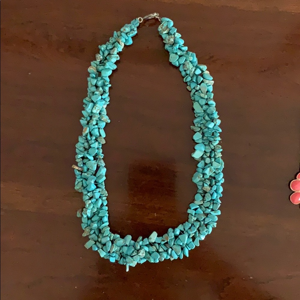 Blue beaded necklace